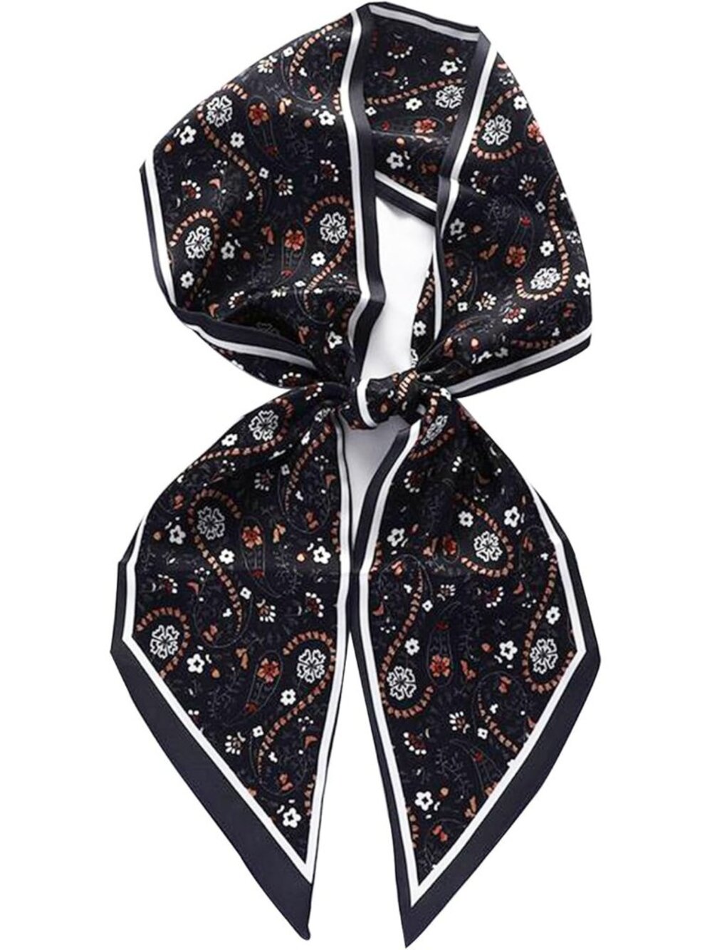 Women's Black Cashew Herb Fashion Elegant Oblique Angle  Scarves Bag Scarfs